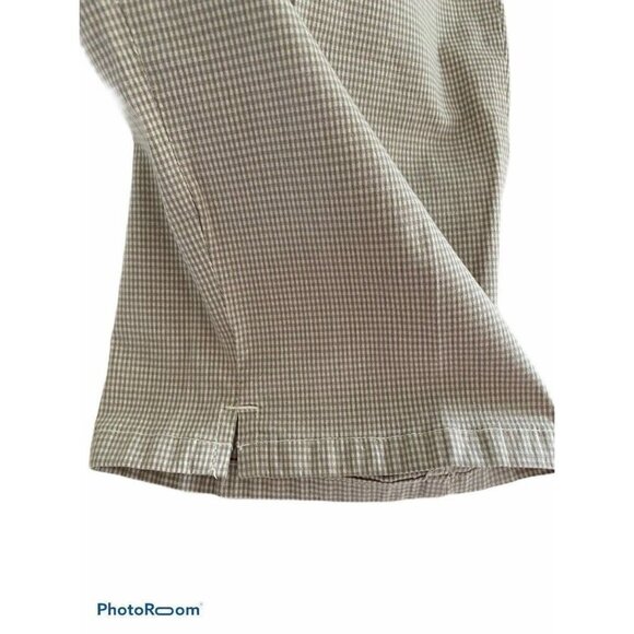 Gloria Vanderbilt Beige Plaid Retro Crop Pants Plus 14 High Waist Stretch 32x21 - Picture 5 of 7